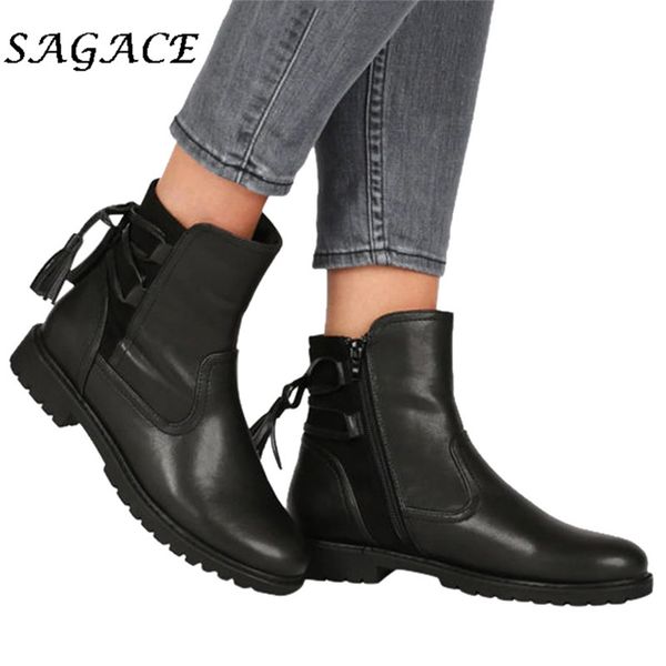 sagace shoes ladies black leather boots women tassel zipper ankle boots plus size square heels shoes winter platform women
sagace shoes ladies black leather boots women tassel zipper ankle boots plus size square heels shoes winter platform women