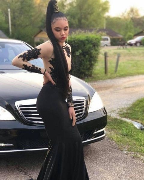 custom made black long prom dresses scoop mermaid long sleeve prom gowns appliques backless vestidos de noite
custom made black long prom dresses scoop mermaid long sleeve prom gowns appliques backless vestidos de noite