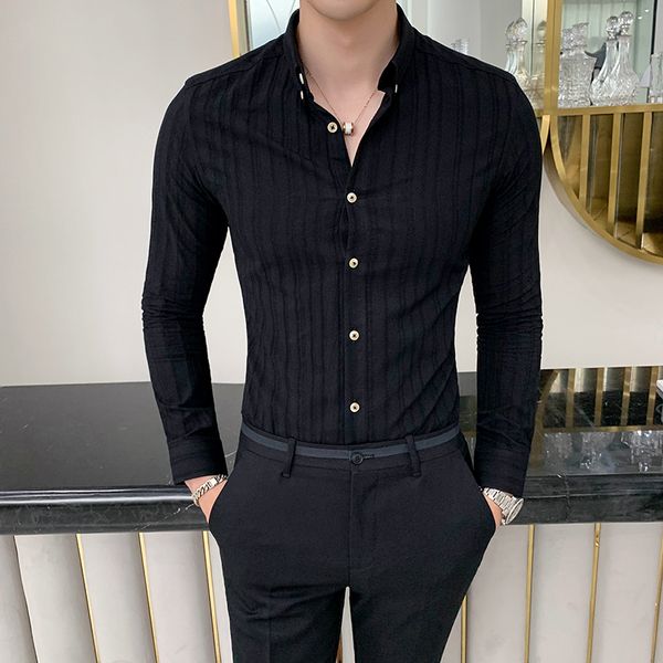 gzdeerax 100% cotton mens shirts luxury vertical stripes long sleeve mens dress shirts fashion slim fit business casual, White;black
gzdeerax 100% cotton mens shirts luxury vertical stripes long sleeve mens dress shirts fashion slim fit business casual, White;black
