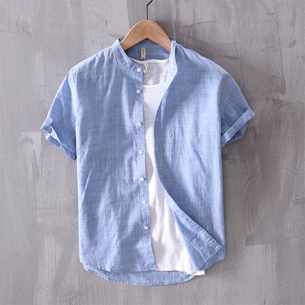 men's casual shirts brand cotton white men fashion solid shirt for stand collar mens short-sleeved male overhemd, White;black
men's casual shirts brand cotton white men fashion solid shirt for stand collar mens short-sleeved male overhemd, White;black