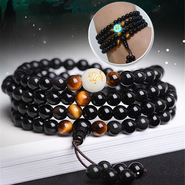 2018 new natural obsidian carving dragon buddha bracelet necklace tiger eye stone beads bracelet glow in dark rosary bracelets, Black
2018 new natural obsidian carving dragon buddha bracelet necklace tiger eye stone beads bracelet glow in dark rosary bracelets, Black