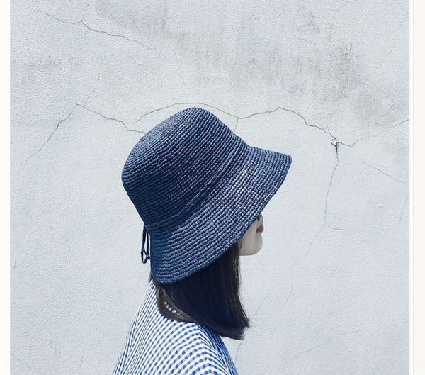 high-end lafite high-end sun degree encryption folding style sun hat beach hat, Blue;gray