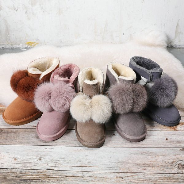 2020 winter 100% fur ball boots cowhide leather warm women's boots casual snow women's, Black
2020 winter 100% fur ball boots cowhide leather warm women's boots casual snow women's, Black