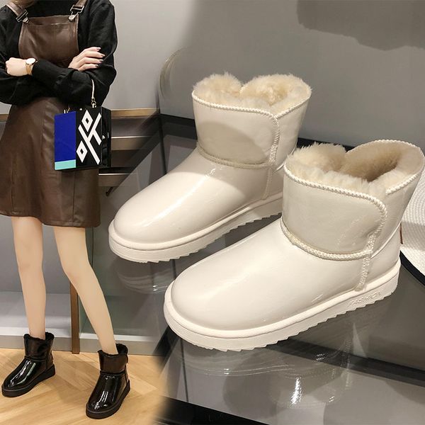 2019 new winter women boots plus plush keep warm patent leather snow boots comfortable non-slip australia emu, Black
2019 new winter women boots plus plush keep warm patent leather snow boots comfortable non-slip australia emu, Black
