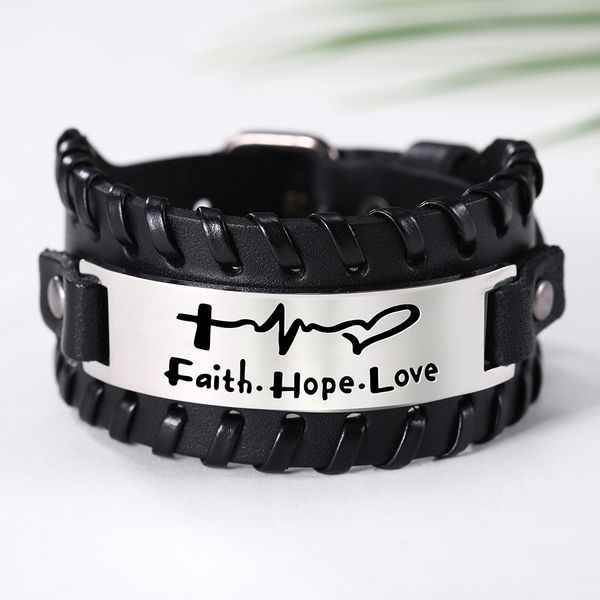 eueavan 5pcs proverb positive black/brown leather bracelet saying charm stainless steel jewelry for men gift wholesale, Golden;silver
eueavan 5pcs proverb positive black/brown leather bracelet saying charm stainless steel jewelry for men gift wholesale, Golden;silver