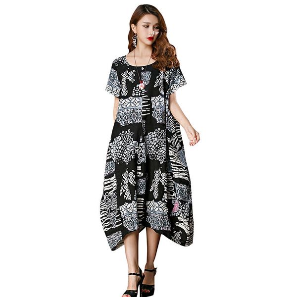 2019 new women summer dress xxxl 4xl 5xl plus size casual dress print o neck short sleeve big size party boho midi robe, Black;gray
2019 new women summer dress xxxl 4xl 5xl plus size casual dress print o neck short sleeve big size party boho midi robe, Black;gray