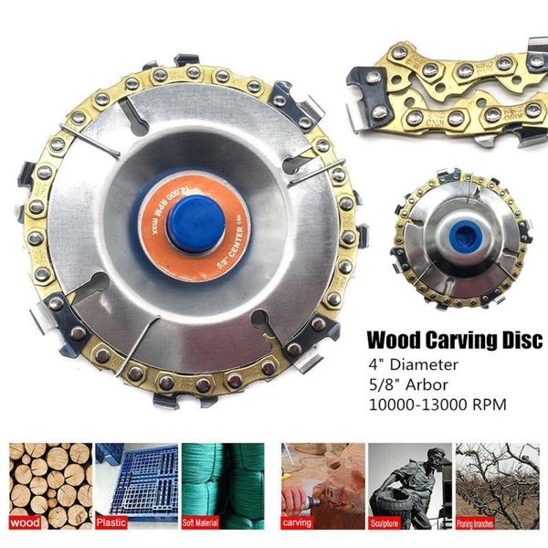 disc tooth chain saw wood carving culpting cutting disc for wood plastic working for use with 4"(100mm) angle grinders
disc tooth chain saw wood carving culpting cutting disc for wood plastic working for use with 4"(100mm) angle grinders