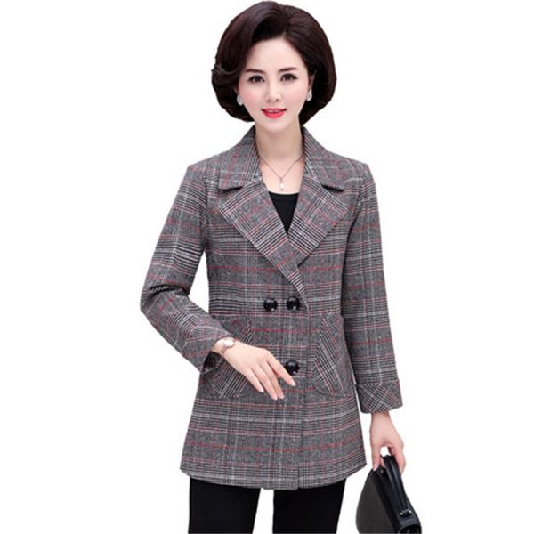middle-aged women's jacket spring and autumn new loose large size double-breasted woolen plaid suit jacket tb190228, White;black
middle-aged women's jacket spring and autumn new loose large size double-breasted woolen plaid suit jacket tb190228, White;black