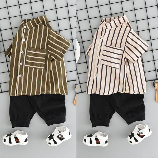 2020 boy summer striped print blouse shirt+shorts children casual short sleeve outfits sets, White
2020 boy summer striped print blouse shirt+shorts children casual short sleeve outfits sets, White