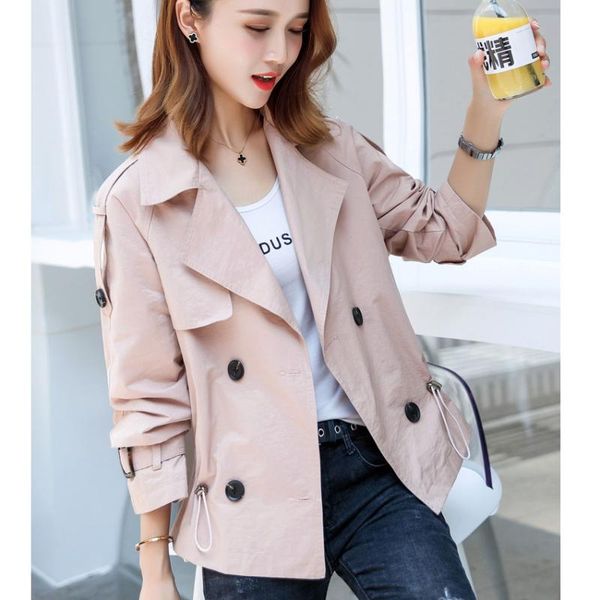 fashion loose fit short jacket women double breasted thin coat notched collar slim waist outerwear 2020 spring autumn, Black;brown
fashion loose fit short jacket women double breasted thin coat notched collar slim waist outerwear 2020 spring autumn, Black;brown