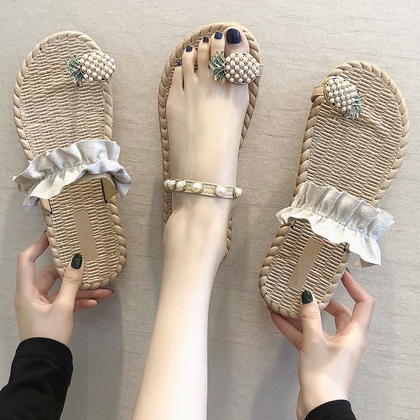 women slipper pineapple pearl flat toe bohemian casual shoes beach sandals ladies shoes platform sandalias de mujer verano 2020, Black
women slipper pineapple pearl flat toe bohemian casual shoes beach sandals ladies shoes platform sandalias de mujer verano 2020, Black