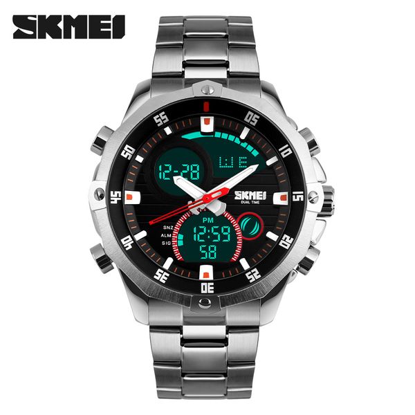 skmei 1146 analog digital dual time watch men 3atm waterproof wristwatch male sports wrist watch alarm relogio sport watches, Slivery;brown
skmei 1146 analog digital dual time watch men 3atm waterproof wristwatch male sports wrist watch alarm relogio sport watches, Slivery;brown