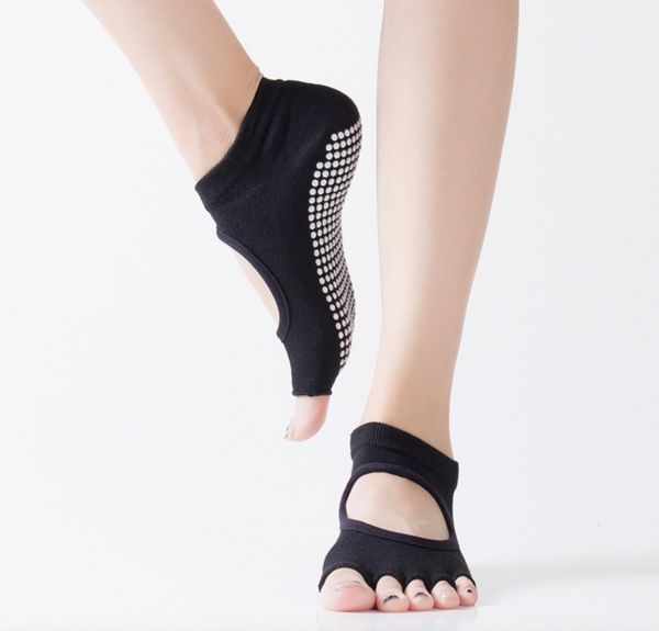 women yoga socks half toe non slip ladies massage sport socks half-fingers cotton warm exercise running hose ing, Black
women yoga socks half toe non slip ladies massage sport socks half-fingers cotton warm exercise running hose ing, Black
