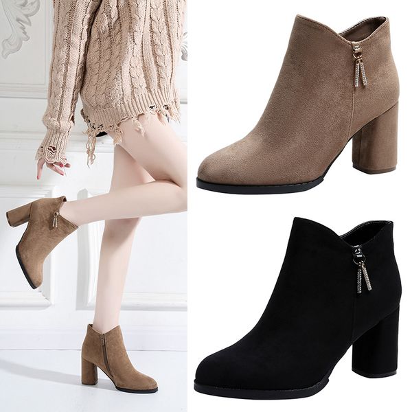 brand women's shoes zipper crystal booties woman 2019 high heels autumn boots winter footwear boots-women fashion rhinestone, Black
brand women's shoes zipper crystal booties woman 2019 high heels autumn boots winter footwear boots-women fashion rhinestone, Black