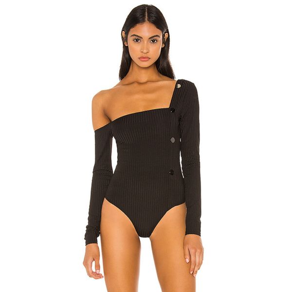 women designer one-shoulder skinny jumpsuits fashion solid color rompers autumn long sleeve casual one piece bodysuit, Black;white
women designer one-shoulder skinny jumpsuits fashion solid color rompers autumn long sleeve casual one piece bodysuit, Black;white