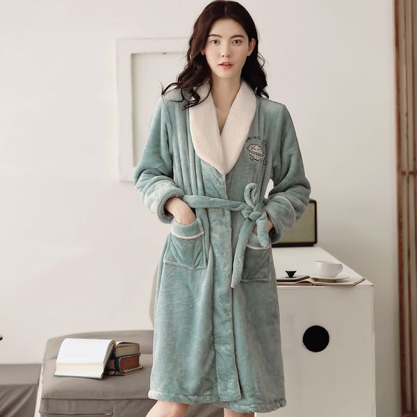 2 colors peignoir home winter robe flannel women robe nightgowns v-neck cardigan ladies bathrobe, Black;red
2 colors peignoir home winter robe flannel women robe nightgowns v-neck cardigan ladies bathrobe, Black;red
