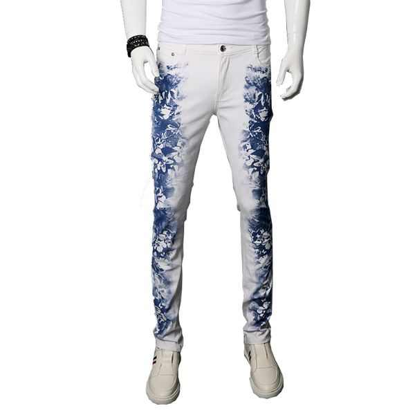 2017 flower printed men jeans pants slim fit cotton skinny trousers denim trousers 28-36 ayg181, Blue
2017 flower printed men jeans pants slim fit cotton skinny trousers denim trousers 28-36 ayg181, Blue