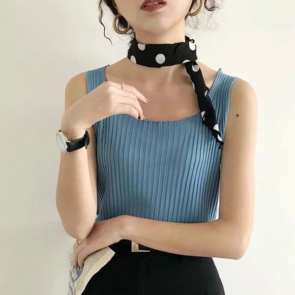 summer women tank sleeveless soild color square collar sling vest fashion casual knitting tank, White
summer women tank sleeveless soild color square collar sling vest fashion casual knitting tank, White
