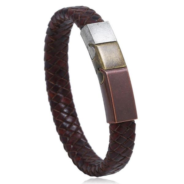 fashion casual man leather wristbands vintage woman stainless steel clasp magnetic adjustable bangle retro jewelry, Black
fashion casual man leather wristbands vintage woman stainless steel clasp magnetic adjustable bangle retro jewelry, Black