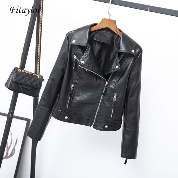 fitaylor autumn new 2019 pu faux soft leather jacket women short coat casual rivet zipper motorcycle pink black slim outerwear
fitaylor autumn new 2019 pu faux soft leather jacket women short coat casual rivet zipper motorcycle pink black slim outerwear