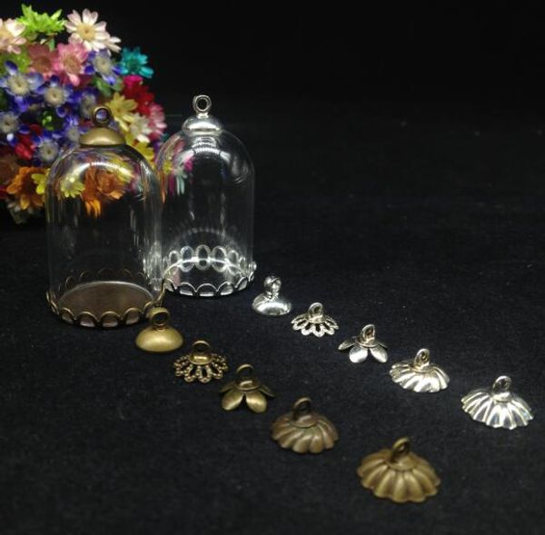 20pcs 30*20mm clear mix color tube bell jars glass wishing bottle fashion necklace with lace base cap glass vial pendant gifts
20pcs 30*20mm clear mix color tube bell jars glass wishing bottle fashion necklace with lace base cap glass vial pendant gifts
