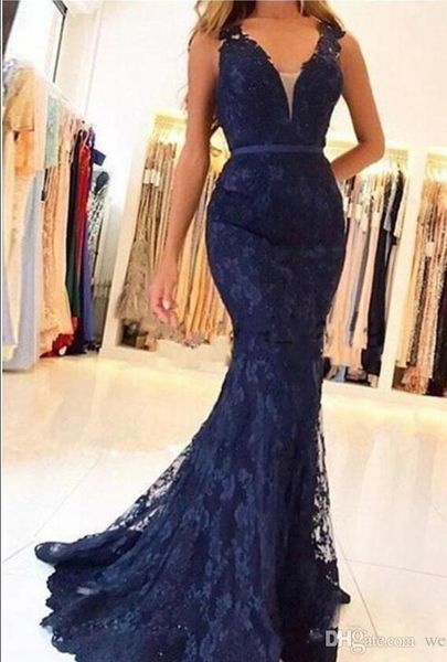 modern dark navy lace mermaid prom dresses v neck beads sequins appliques formal evening dresses sheer back covered buttons party gowns, Black;red
modern dark navy lace mermaid prom dresses v neck beads sequins appliques formal evening dresses sheer back covered buttons party gowns, Black;red