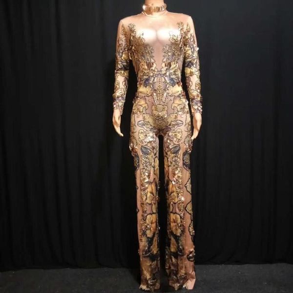 women's jumpsuits & rompers female fashion beading printing long sleeves loose women vintage golden crystals floral stage performance, Black;white
women's jumpsuits & rompers female fashion beading printing long sleeves loose women vintage golden crystals floral stage performance, Black;white