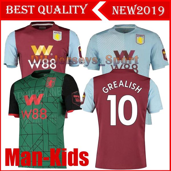 19 20 aston villa soccer jerseys 2019 2020 home away blue wesley grealish kodja el ghazi chester mcginn targett men kids set football shirts, Black;yellow
19 20 aston villa soccer jerseys 2019 2020 home away blue wesley grealish kodja el ghazi chester mcginn targett men kids set football shirts, Black;yellow
