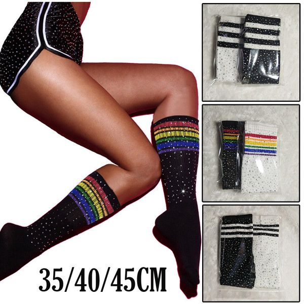 women above knee long sequin striped socks football socks cheerleader clothing sock casual ladies rhinestone bling cotton socks, Black;white
women above knee long sequin striped socks football socks cheerleader clothing sock casual ladies rhinestone bling cotton socks, Black;white