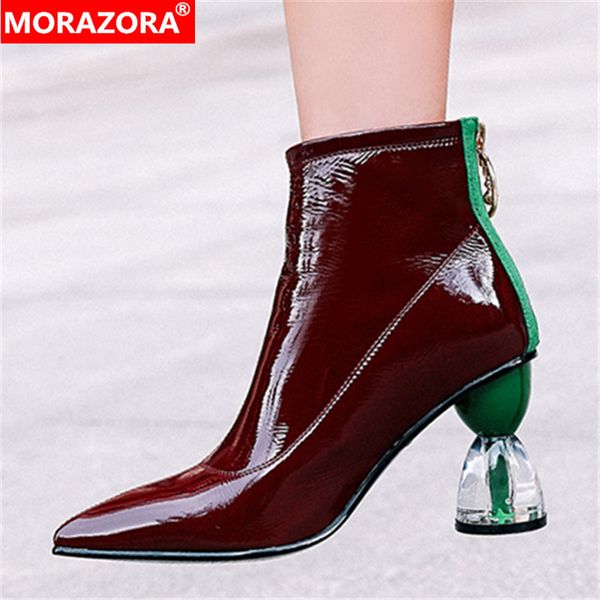 morazora 2020 new fashion high heels party shoes women ankle boots patent leather autumn boots zip unique short woman, Black
morazora 2020 new fashion high heels party shoes women ankle boots patent leather autumn boots zip unique short woman, Black