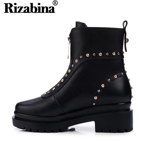 rizabina 2020 women rivets genuine leather zipper ankle boots platform chunky heel black boots winter footwear size 34-39
rizabina 2020 women rivets genuine leather zipper ankle boots platform chunky heel black boots winter footwear size 34-39