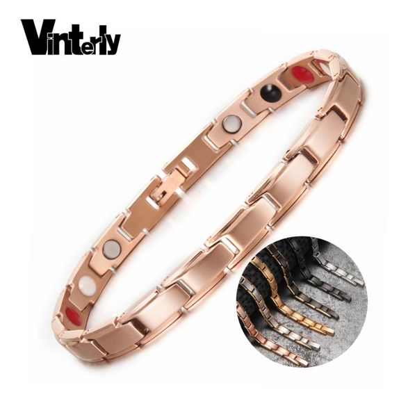 vinterly women bracelet energy friendship stainless steel magnetic bracelet health germanium rose gold-color bracelets for women, Black
vinterly women bracelet energy friendship stainless steel magnetic bracelet health germanium rose gold-color bracelets for women, Black
