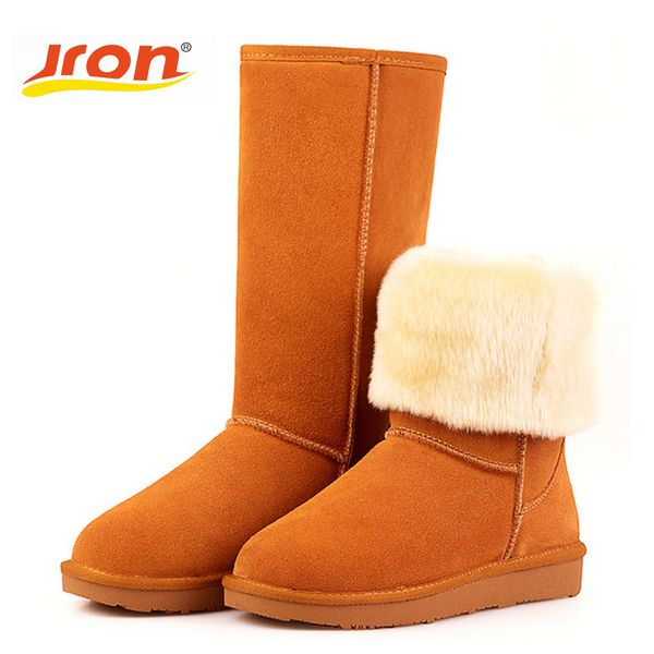 jron genuine leather knee-high solid style woman plush snow boots rubber sole anti-slip function warm boots for winter, Black
jron genuine leather knee-high solid style woman plush snow boots rubber sole anti-slip function warm boots for winter, Black