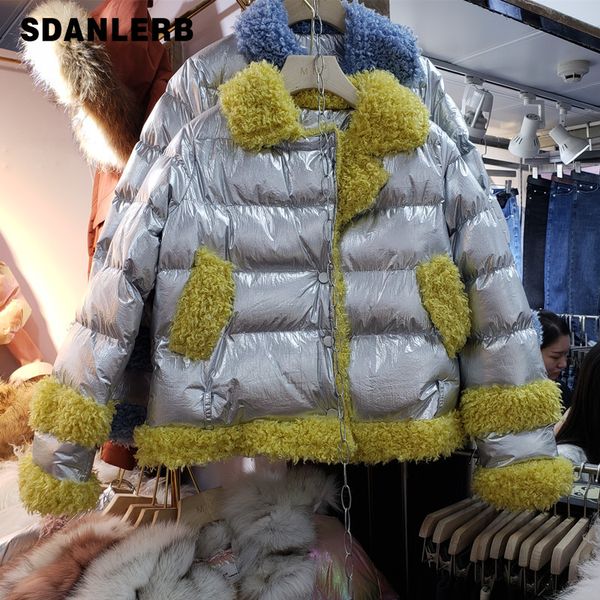 cotton coat woman 2019 new stitched lamb fur collar bread coat cotton padded women's short silver bread warm jacket mujer, Black
cotton coat woman 2019 new stitched lamb fur collar bread coat cotton padded women's short silver bread warm jacket mujer, Black