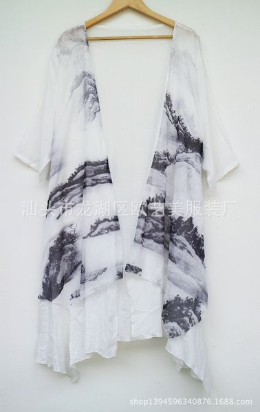 wind national in ink and wash landscape painting printing female style medium length paragraph cardigan a6101, Gray;blue
wind national in ink and wash landscape painting printing female style medium length paragraph cardigan a6101, Gray;blue