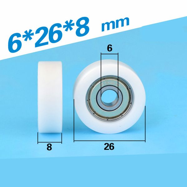 5pcs low noise 626zz ball bearing coated with pom plastic roller pulley f6*26*8mm furniture flat bearing wheel 0626k
5pcs low noise 626zz ball bearing coated with pom plastic roller pulley f6*26*8mm furniture flat bearing wheel 0626k