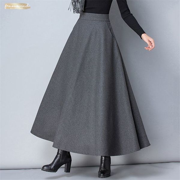 women winter long woolen fashion high waist basic wool skirts casual thick warm elastic a-line maxi skirts female o839, Black
women winter long woolen fashion high waist basic wool skirts casual thick warm elastic a-line maxi skirts female o839, Black