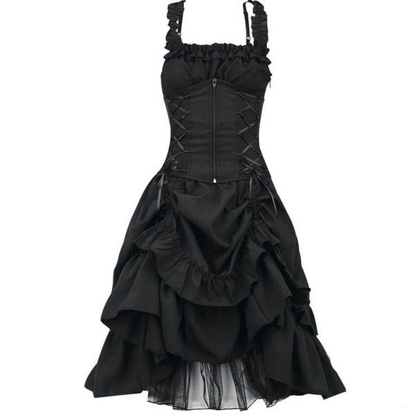 rosetic women dresses gothic strappy tunic dress lace up female bandage irregular hem dress women punk party club wear, Black;gray
rosetic women dresses gothic strappy tunic dress lace up female bandage irregular hem dress women punk party club wear, Black;gray