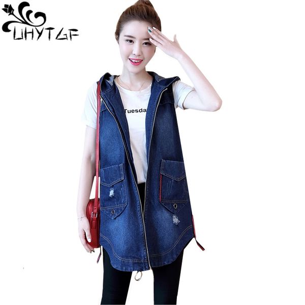 uhytgf korean fashion spring denim vest womens 5xl plus size waistcoat jacket hooded sleeveless loose female jeans vests 225, Black;white
uhytgf korean fashion spring denim vest womens 5xl plus size waistcoat jacket hooded sleeveless loose female jeans vests 225, Black;white