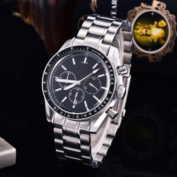 42mm chronograph sterile white/black dial luminous calendar relogio masculino stainless steel japan quartz movement mens watch, Slivery;brown
42mm chronograph sterile white/black dial luminous calendar relogio masculino stainless steel japan quartz movement mens watch, Slivery;brown
