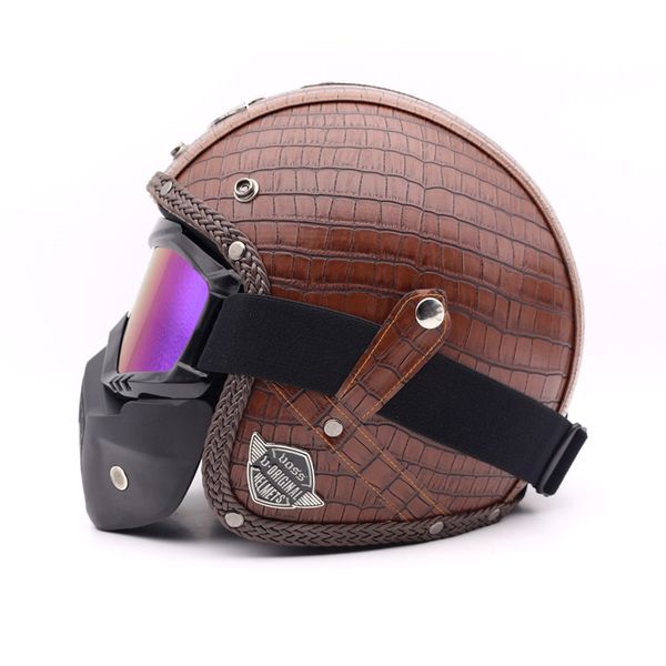voss pu leather helmets 3/4 motorcycle chopper bike helmet open face vintage motorcycle helmet with goggle mask
voss pu leather helmets 3/4 motorcycle chopper bike helmet open face vintage motorcycle helmet with goggle mask