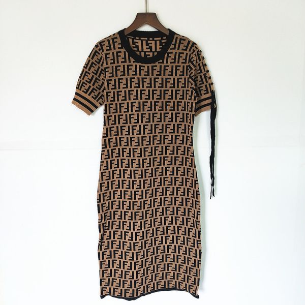 the new women ff jacquard dress round neck short-sleeved dress designer straps slim knit dress europe america dresses selling, Black;gray
the new women ff jacquard dress round neck short-sleeved dress designer straps slim knit dress europe america dresses selling, Black;gray