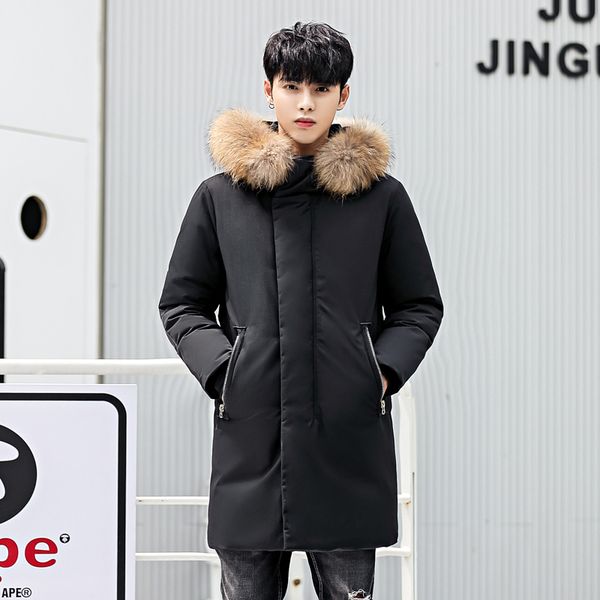 men duck down long jacket fur collar coat man winter warm thicken parkas windproof down coat for man parka jacket, Black
men duck down long jacket fur collar coat man winter warm thicken parkas windproof down coat for man parka jacket, Black