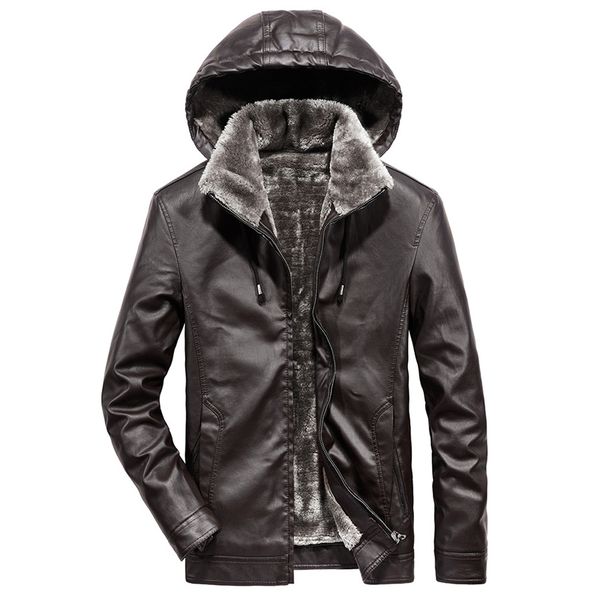 brand winter leather jacket men faux leather thick warm fleece jacket pu motorcycle coat hooded collar jaqueta de couro, Black
brand winter leather jacket men faux leather thick warm fleece jacket pu motorcycle coat hooded collar jaqueta de couro, Black