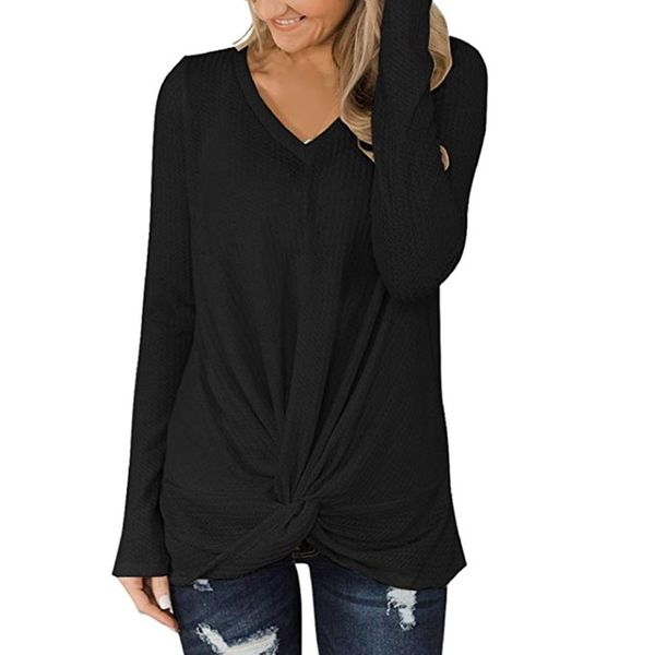 autumn womens casual tees v neck long sleeve knot waffle knit tunic womens cute twist knot women tees ladies clothes, White
autumn womens casual tees v neck long sleeve knot waffle knit tunic womens cute twist knot women tees ladies clothes, White