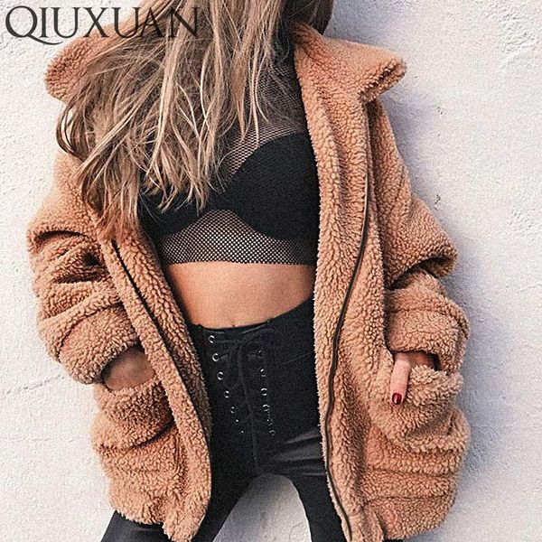 qiuxuan winter streetwear style casual jacket female warm soft autumn fur push loose jackets overcoat pocket teddy 2019 outwear, Black
qiuxuan winter streetwear style casual jacket female warm soft autumn fur push loose jackets overcoat pocket teddy 2019 outwear, Black