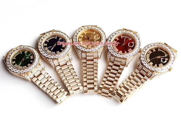 selling president 40mm day-date full diamond bezel bracelet 18k rose gold cal.2813 2836 movement automatic mens watches, Slivery;brown
selling president 40mm day-date full diamond bezel bracelet 18k rose gold cal.2813 2836 movement automatic mens watches, Slivery;brown