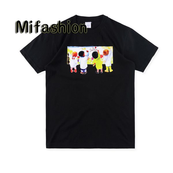 2019 Fashion High Quality Summer Box logo Kids Tee Oil Painting Graffiti Skateboard Mens designer t shirt Women Street Luxury Casual T-shirt
2019 Fashion High Quality Summer Box logo Kids Tee Oil Painting Graffiti Skateboard Mens designer t shirt Women Street Luxury Casual T-shirt