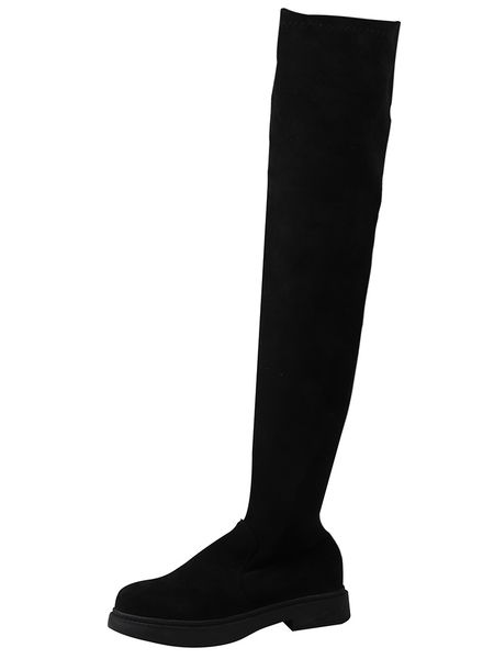 knee boots fashion stretch fabric women's shoes candy color over the knee boots, Black
knee boots fashion stretch fabric women's shoes candy color over the knee boots, Black