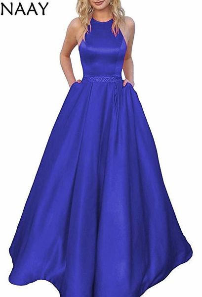 naay 2020 new women's halter a-line beaded satin evening prom dress sleeveless plus size elegant long formal gown, White;black
naay 2020 new women's halter a-line beaded satin evening prom dress sleeveless plus size elegant long formal gown, White;black